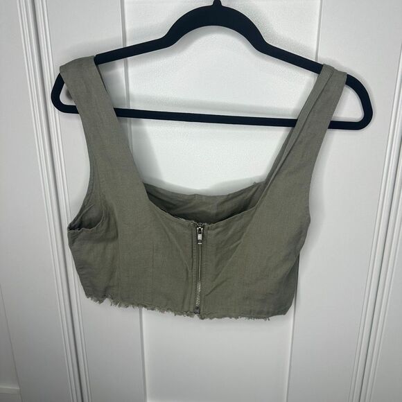 NWT Topshop linen crop green size 8 (v1) - Picture 3 of 5